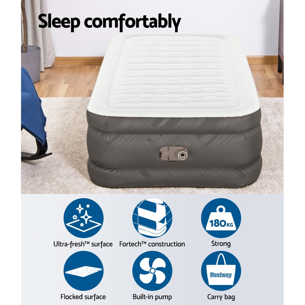 Bestway Air Mattress Single Inflatable Bed 46cm Airbed Grey-4