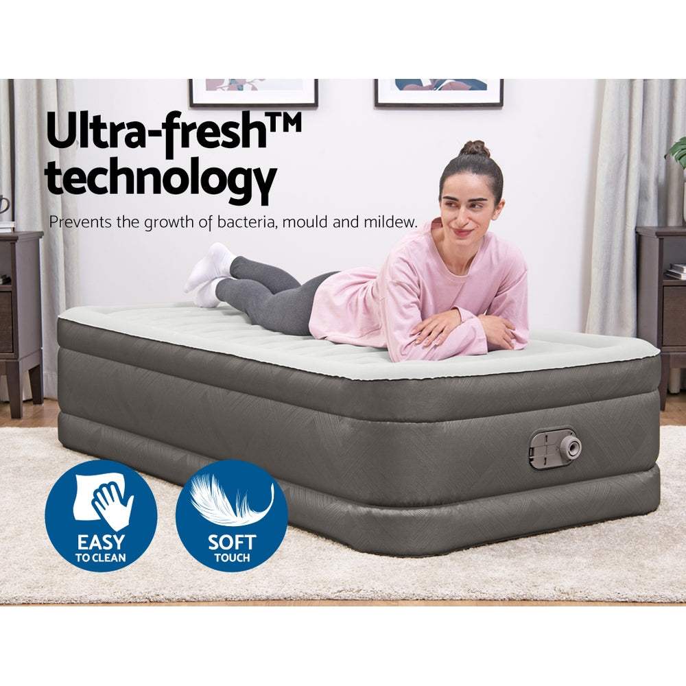 Bestway Air Mattress Single Inflatable Bed 46cm Airbed Grey-6