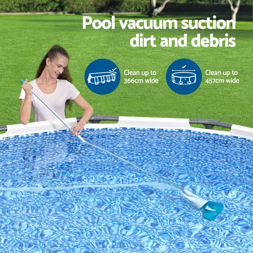 Bestway Pool Cleaner 2 Cleaning Heads Vacuum 6m Hose 1.9m Aluminium Pole-3
