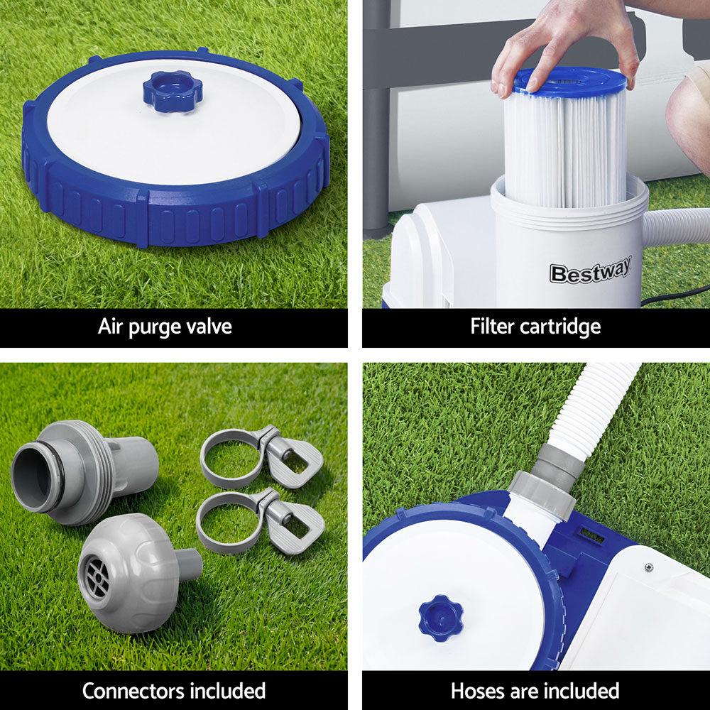 Bestway Pool Pump Cartridge Filter 2500GPH 9463L/H Flowclear Filters Cleaner-4