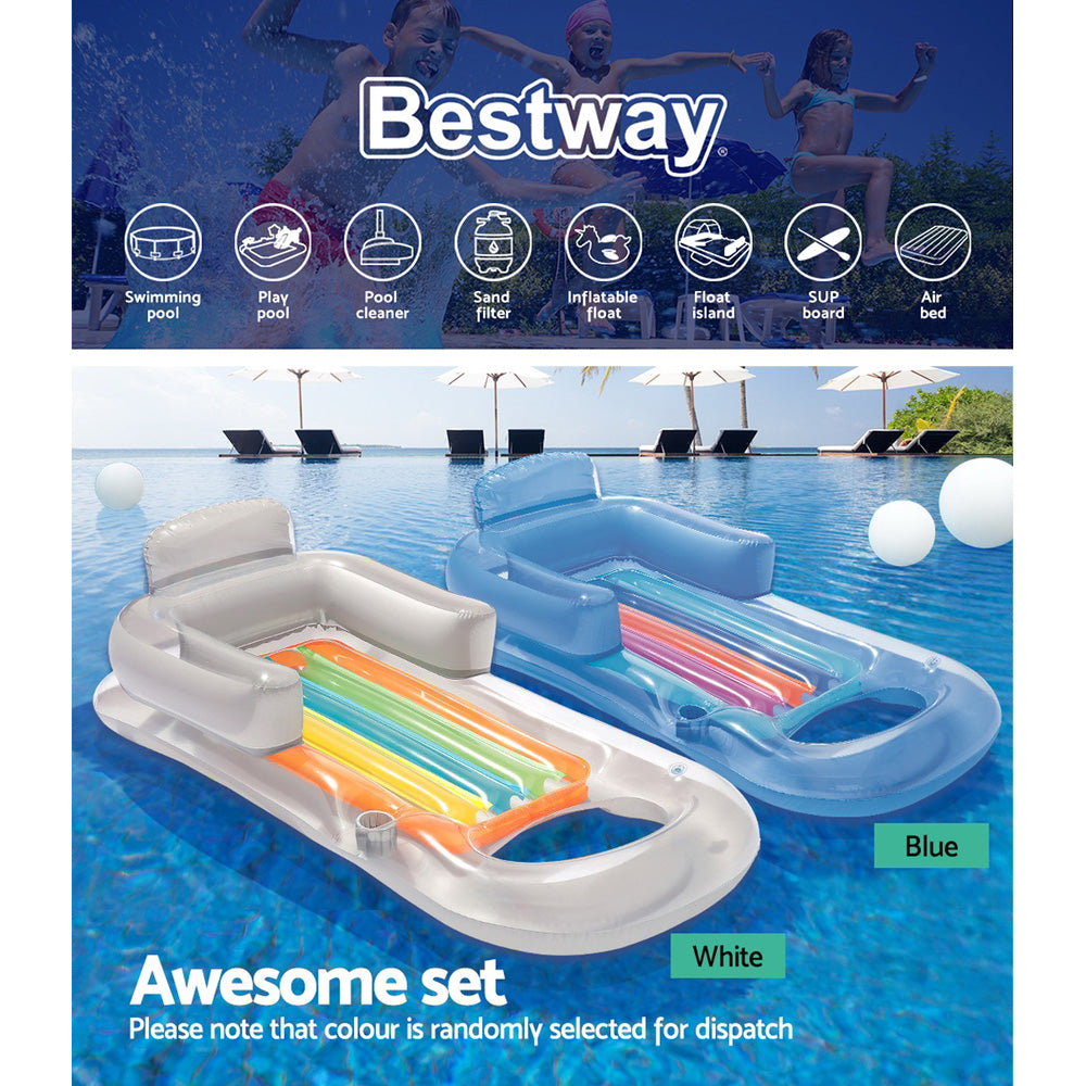 Bestway Pool Float Inflatable Lounge Seat Pillow Bed Cup Holder-3