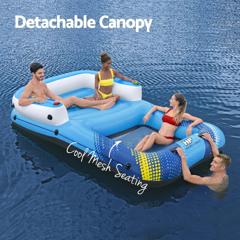 Bestway Inflatable Floating Island Float Lounger Sunshade Pool Bed 3.05Mx1.86M-3