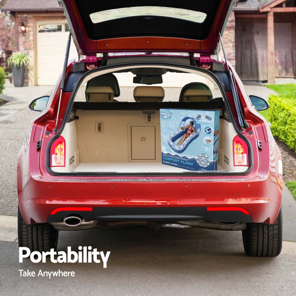 Bestway Inflatable Floating Float Lounger with Sunshade Canopy 1.98Mx1.12M Blue-5