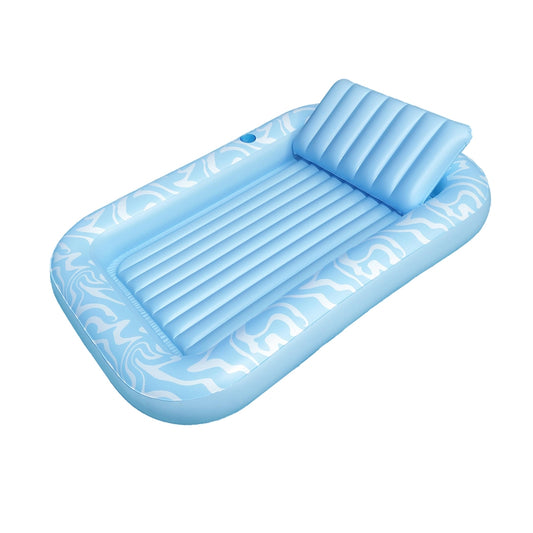 Bestway Float Floating Seat Pool Lounger Inflatable Lounge Chair Bed Pillow Cup Holder 2.03MX1.37M-0