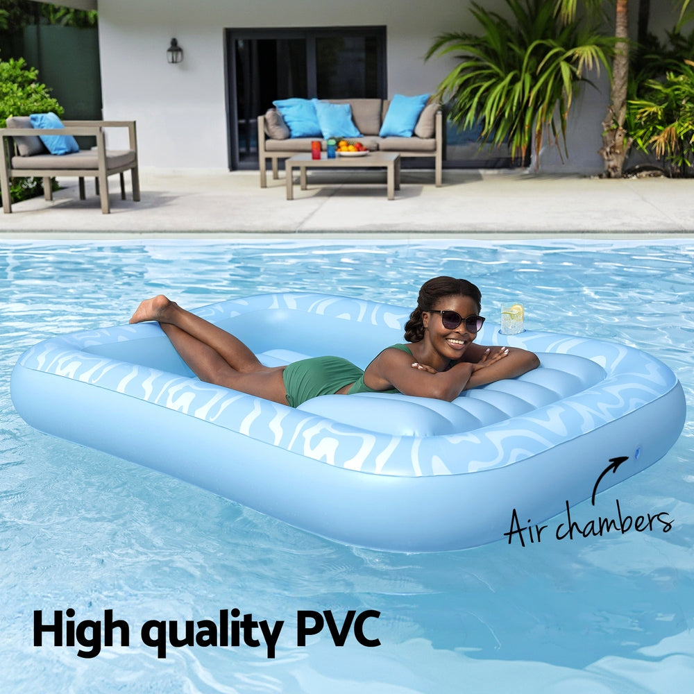 Bestway Float Floating Seat Pool Lounger Inflatable Lounge Chair Bed Pillow Cup Holder 2.03MX1.37M-3