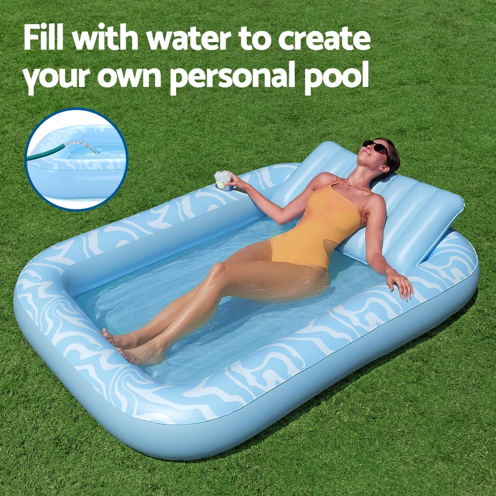 Bestway Float Floating Seat Pool Lounger Inflatable Lounge Chair Bed Pillow Cup Holder 2.03MX1.37M-5