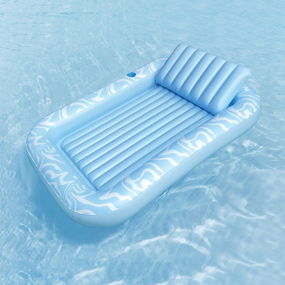 Bestway Float Floating Seat Pool Lounger Inflatable Lounge Chair Bed Pillow Cup Holder 2.03MX1.37M-6