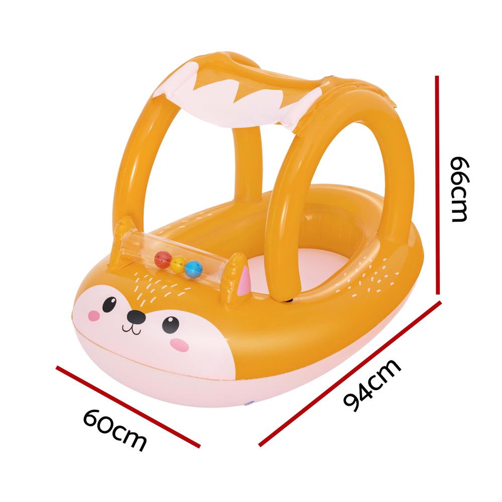 Bestway Kids Inflatable Fox Swim Float Floating Seat Canopy Pool Toys 94x66CM-1
