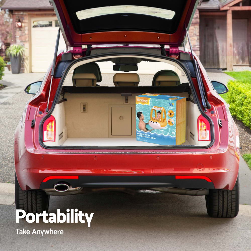 Bestway Kids Inflatable Fox Swim Float Floating Seat Canopy Pool Toys 94x66CM-5