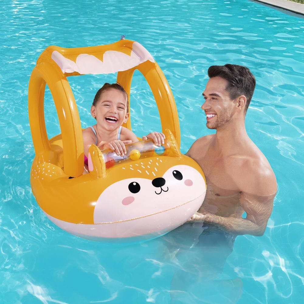Bestway Kids Inflatable Fox Swim Float Floating Seat Canopy Pool Toys 94x66CM-6