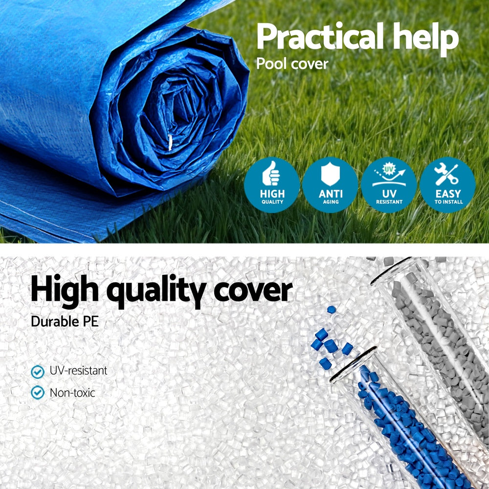Bestway Pool Cover 264x174cm Rectangle Swimming Pool PE Shelter Fits 259x170cm Pools-5