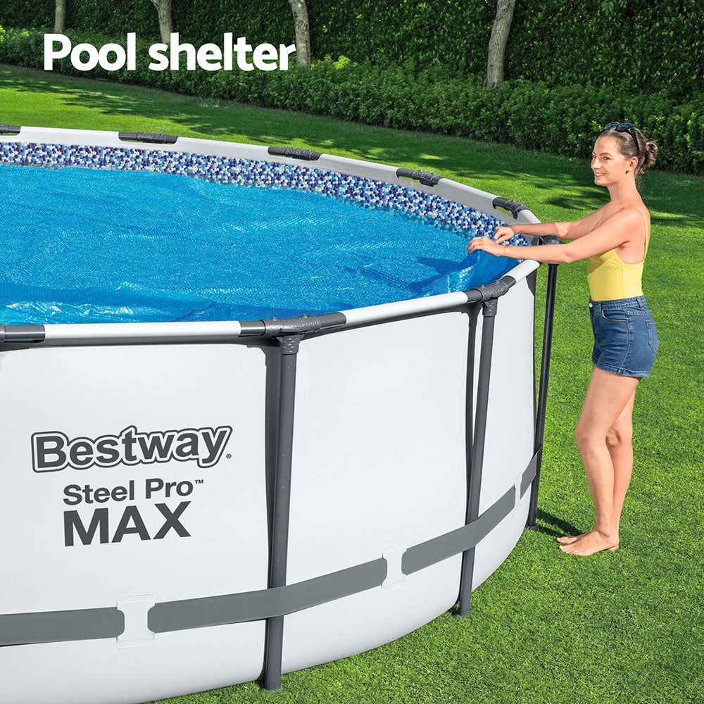 Bestway Pool Cover Solar Fits 4.17m Round Above Ground Swimming Pool B ...