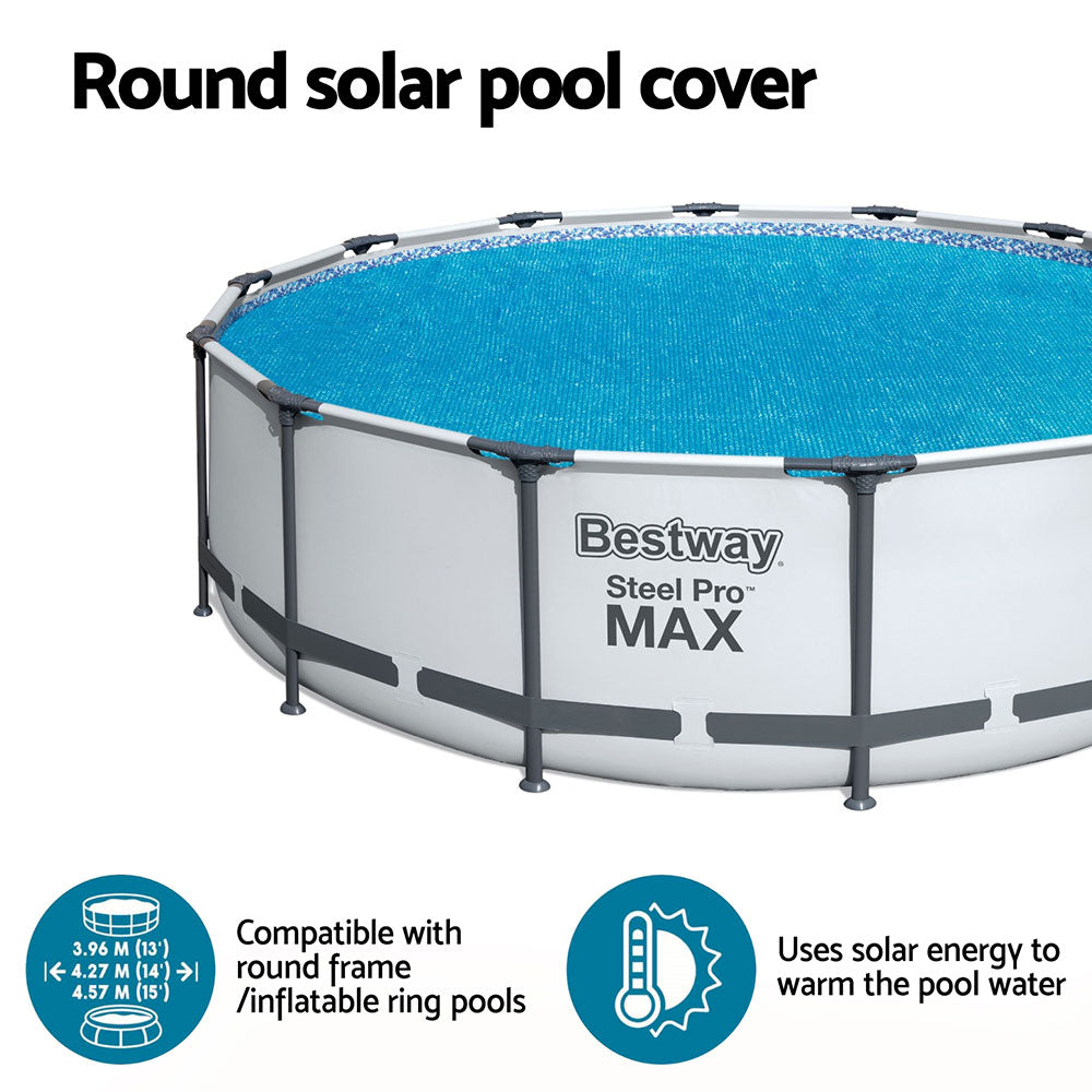 Bestway Pool Cover Solar Fits 4.17m Round Above Ground Swimming Pool B ...