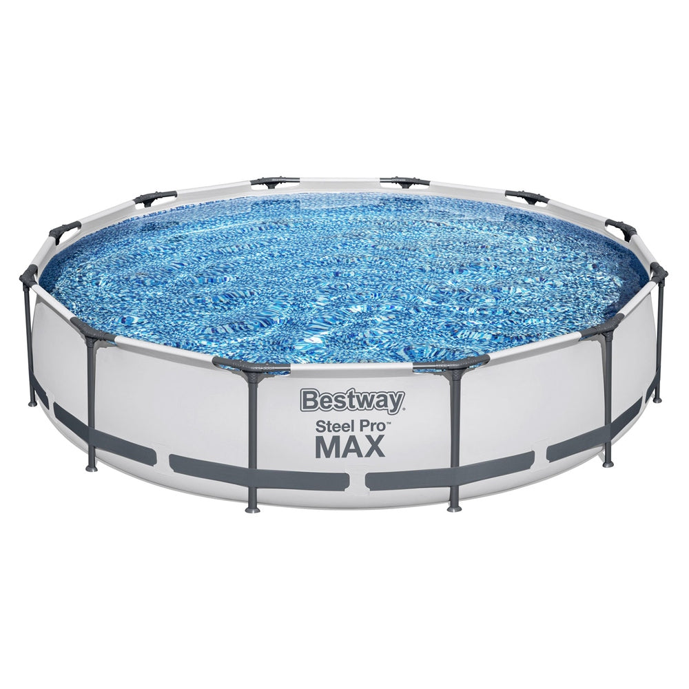 Bestway Swimming Pool 366x76cm Steel Frame Round Above Ground Pools w/ Filter Pump 6473L-0