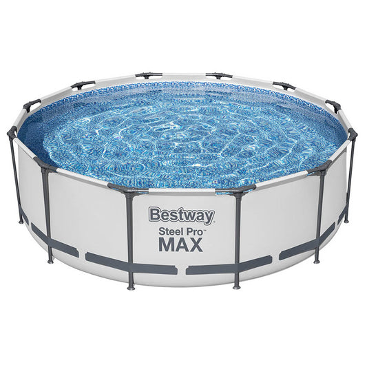 Bestway Swimming Pool 366x100cm Steel Frame Round Above Ground Pools w/ Filter Pump 9150L-0