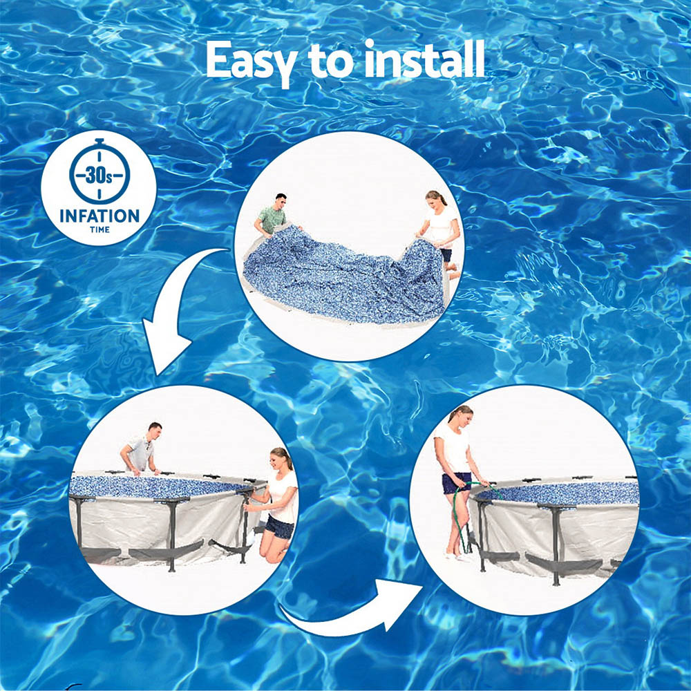 Bestway Swimming Pool 366x100cm Steel Frame Round Above Ground Pools w/ Filter Pump 9150L-5