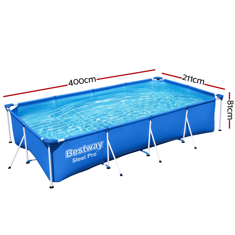 Bestway Swimming Pool 400x211x81cm Steel Frame Above Ground Pools 5700L-1