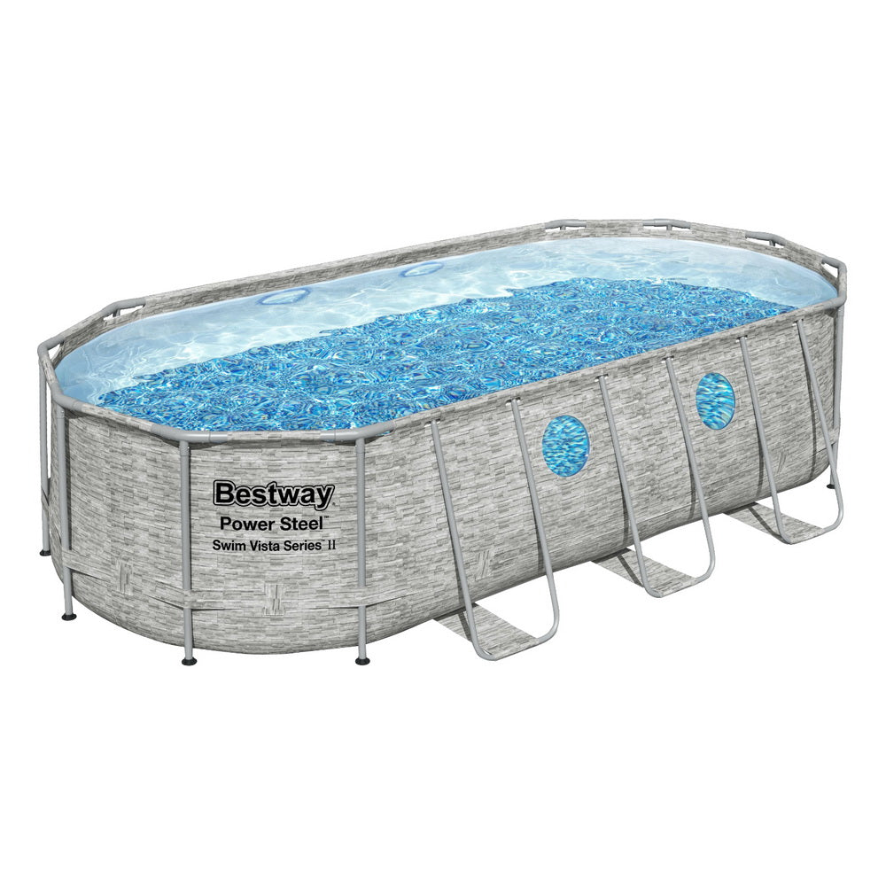 Bestway Swimming Pool 549x274x122cm Steel Frame Above Ground Pools Filter Pump Ladder 13430L-0