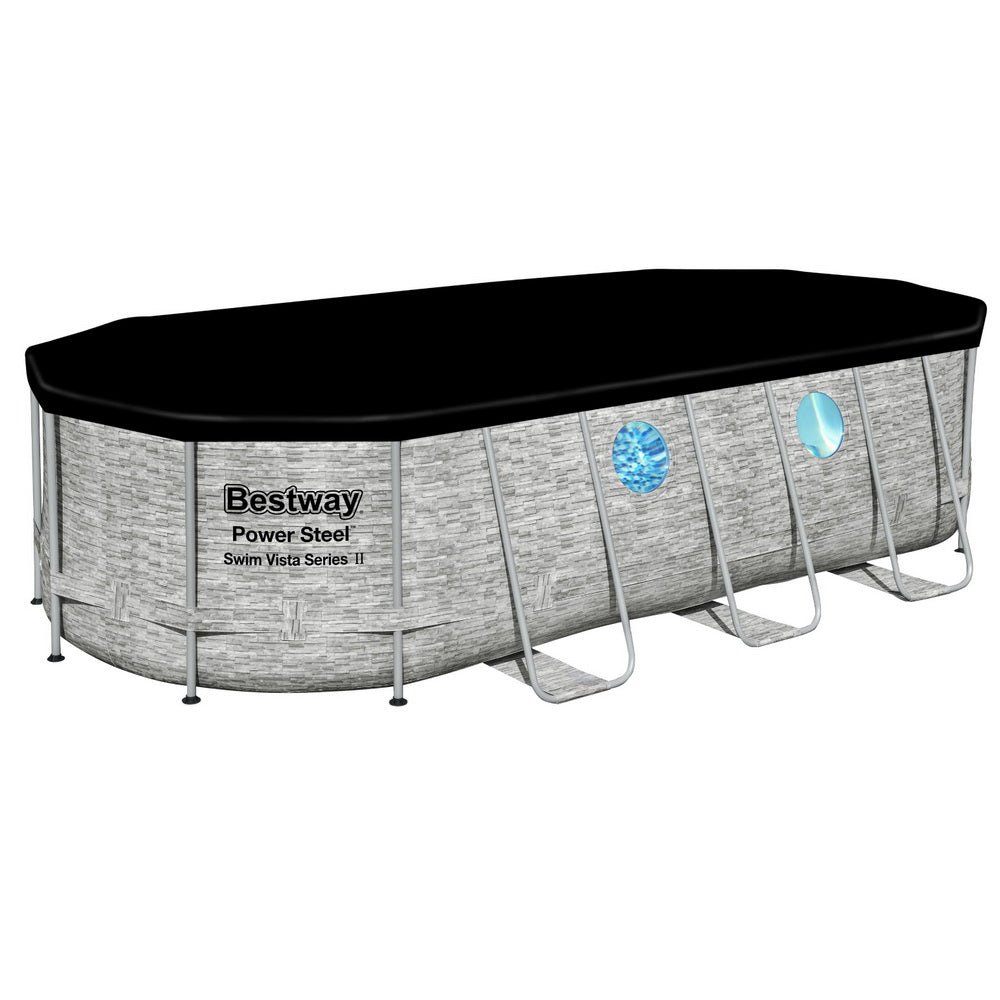 Bestway Swimming Pool 549x274x122cm Steel Frame Above Ground Pools Filter Pump Ladder 13430L-2