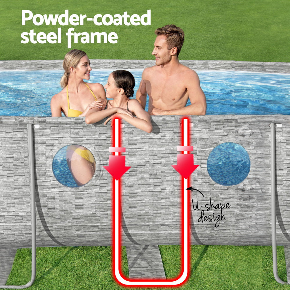 Bestway Swimming Pool 549x274x122cm Steel Frame Above Ground Pools Filter Pump Ladder 13430L-4