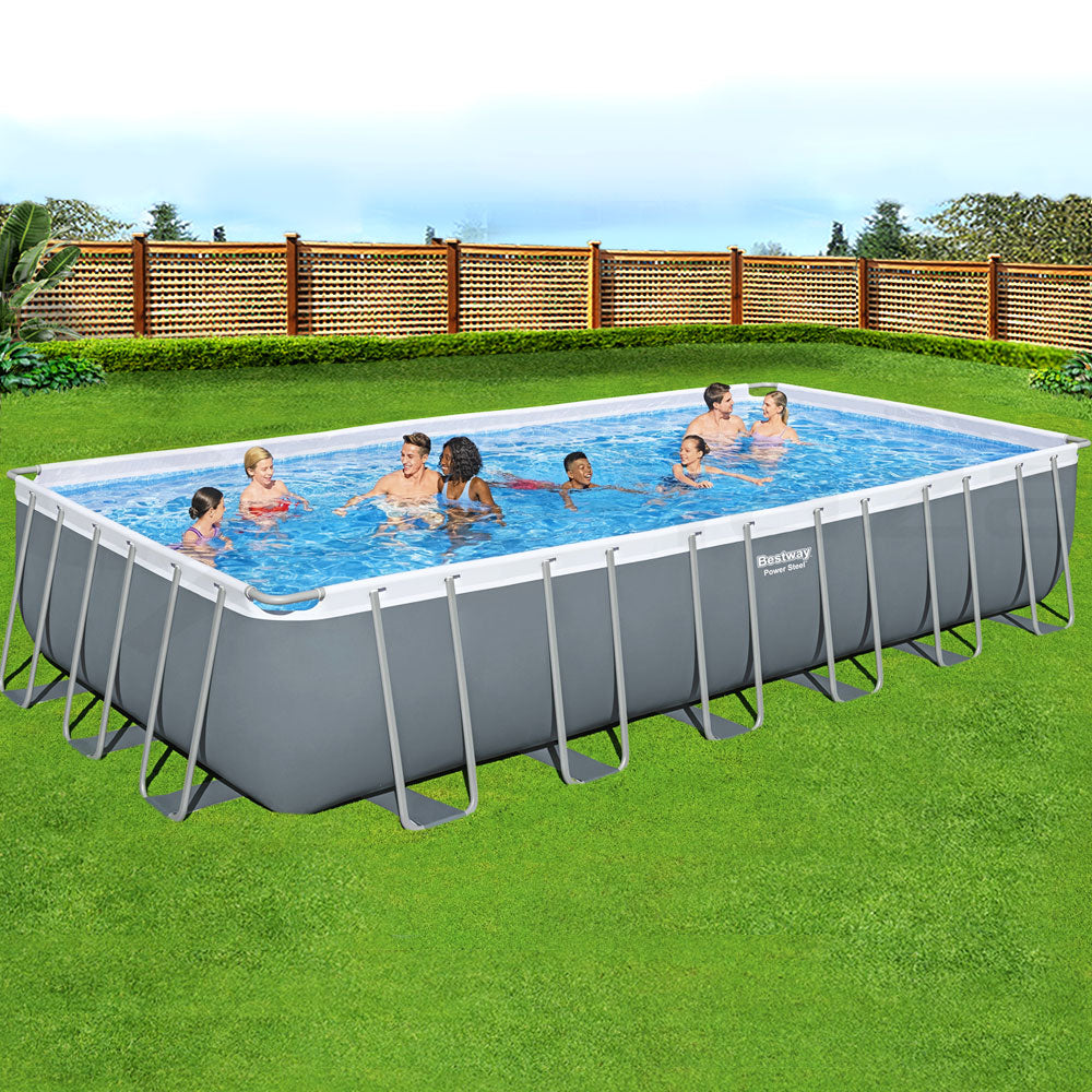 Bestway Swimming Pool 732x366x132cm Steel Frame Above Ground Pools Ladder 30045L-6