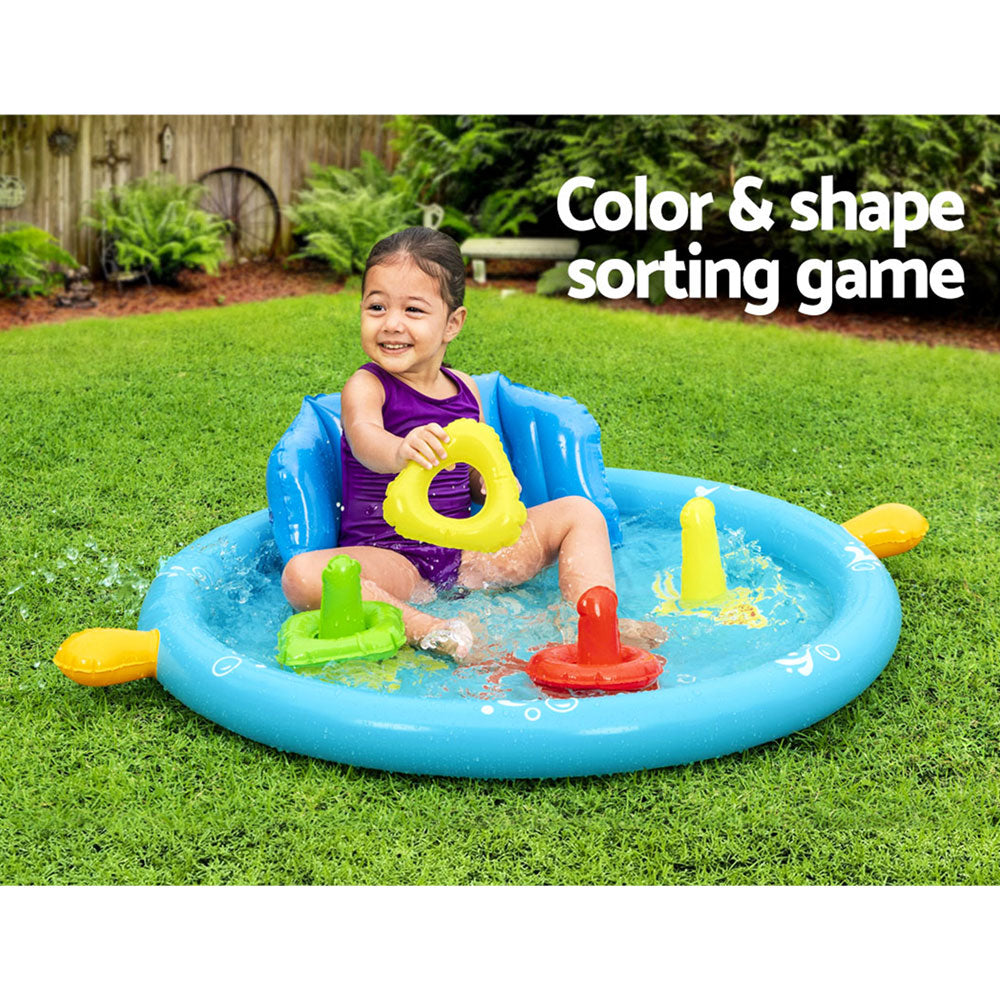 Bestway Kids Pool 115x89x76cm Inflatable Play Swimming Pools w/ Canopy 31L-5