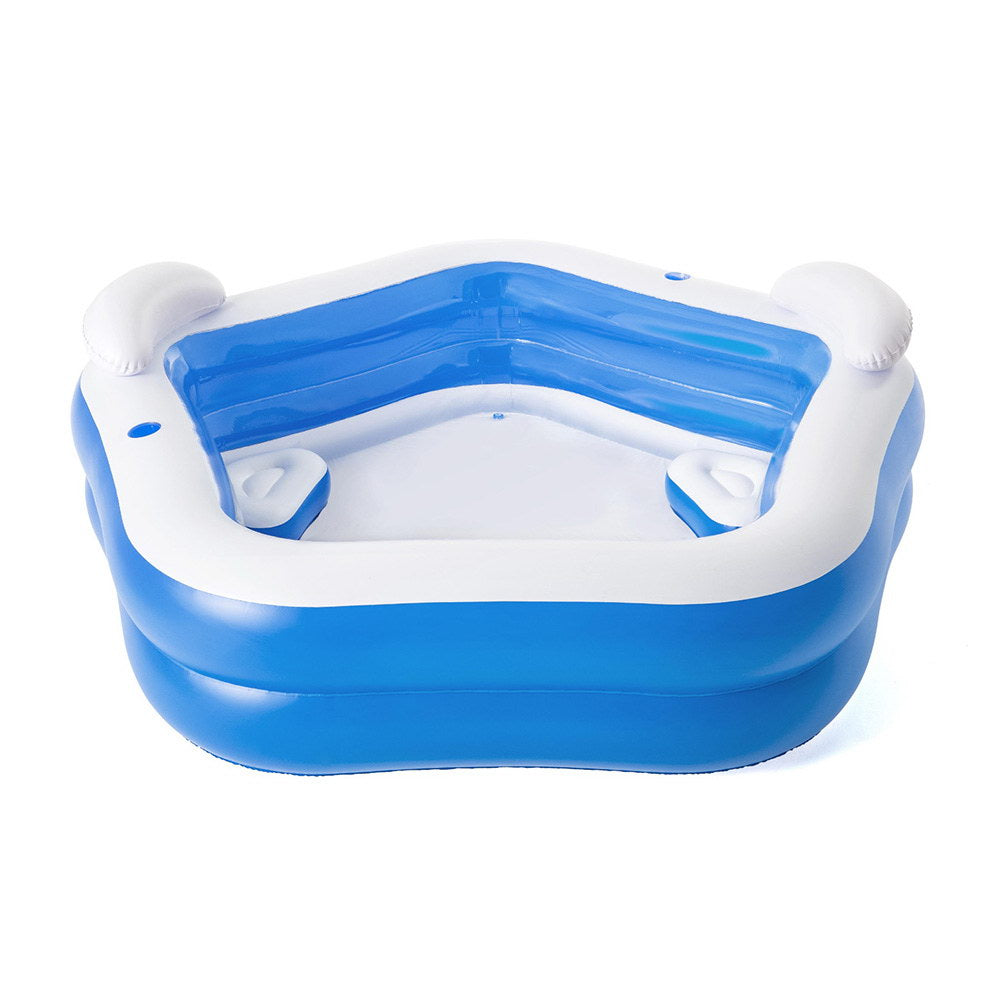 Bestway Kids Inflatable Pool Above Ground Pools Seat Cushions Cup Holder 213x206cm-0