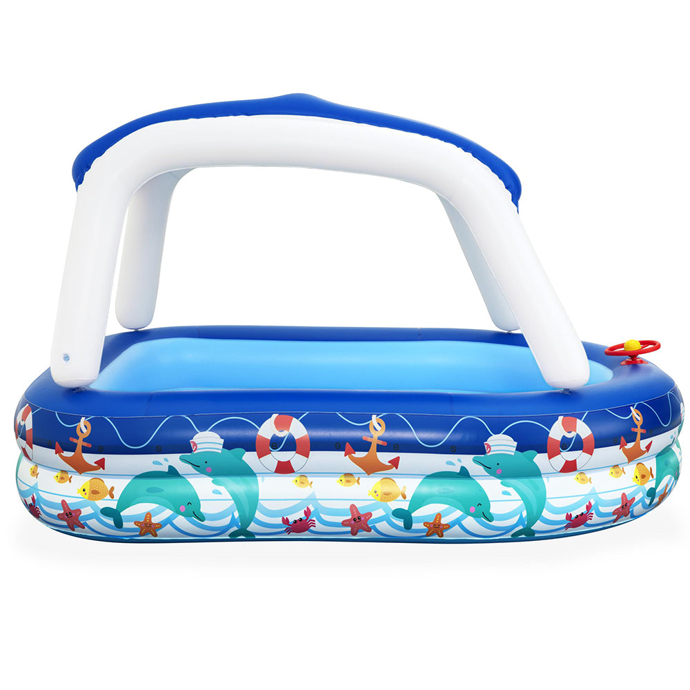 Bestway Kids Pool 213x155x132cm Inflatable Swimming w/ Canopy Play Pools 282L-3