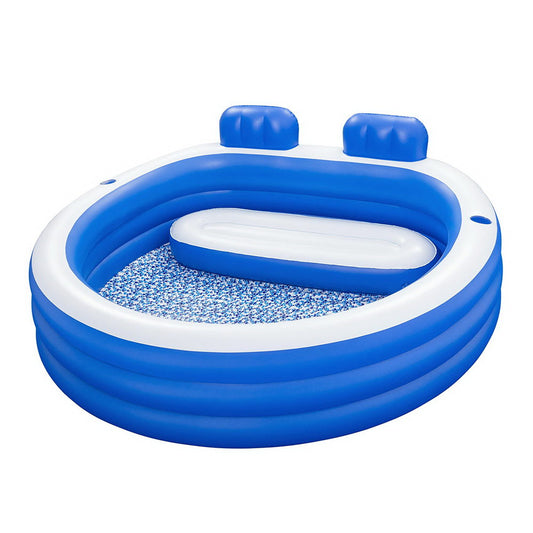 Bestway Kids Inflatable Pool Above Ground Pools Bench Seat Cup Holder 231x219cm-0
