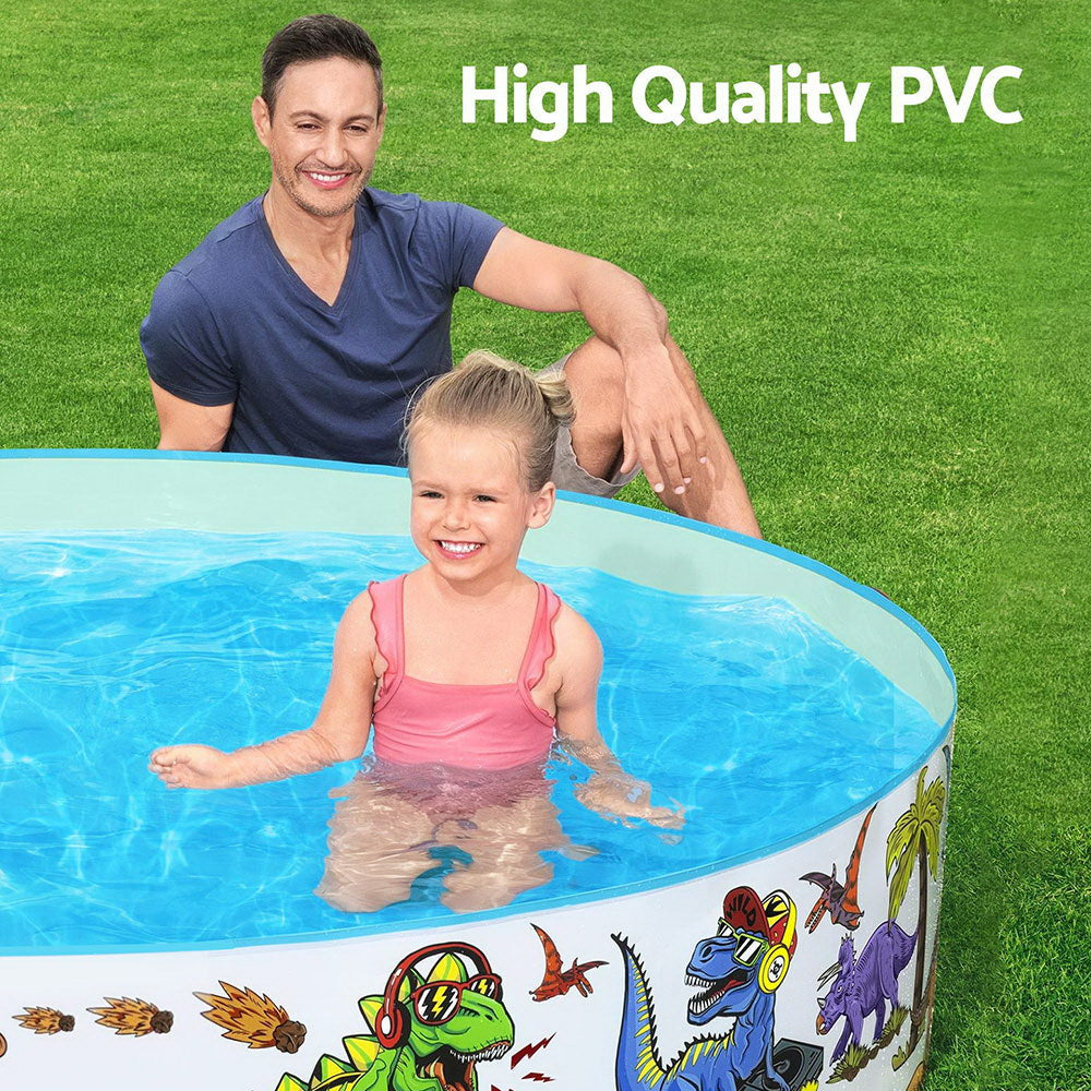 Bestway Kids Pool 183x38cm Round Above Ground Rigid Swimming Pools Dinosaur 946L-3
