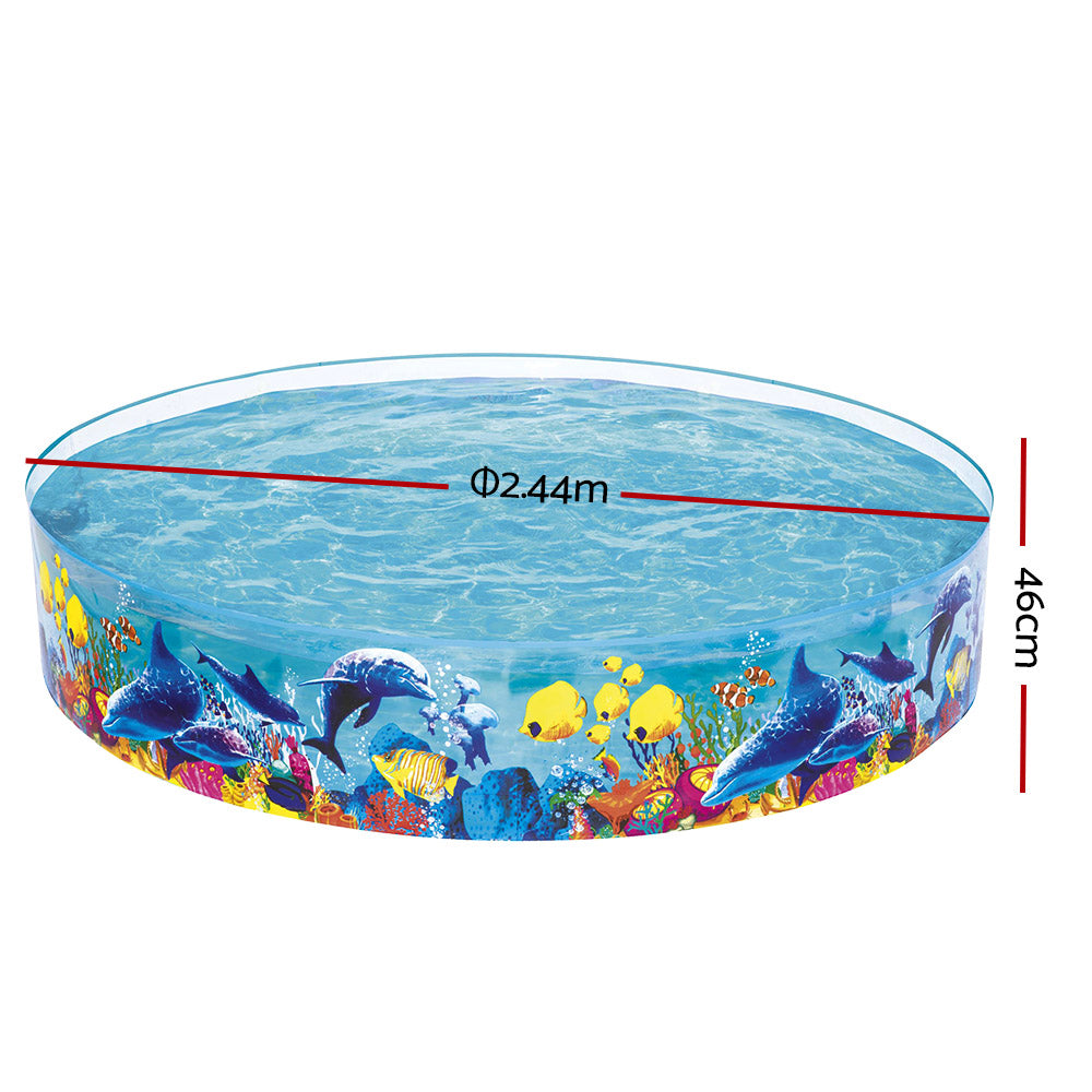 Bestway Kids Pool 244x46cm Round Above Ground Rigid Swimming Pools Undersea 2074L-1