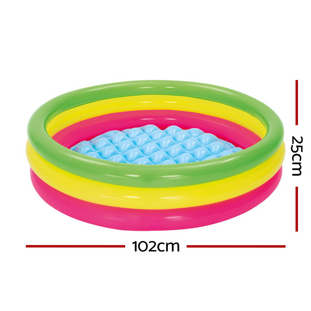 Bestway Kids Inflatable Pool Above Ground Round Splash Pool 102x102x25cm-1