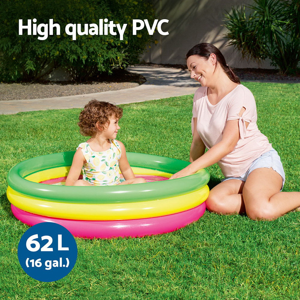 Bestway Kids Inflatable Pool Above Ground Round Splash Pool 102x102x25cm-3