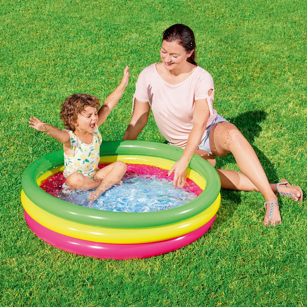 Bestway Kids Inflatable Pool Above Ground Round Splash Pool 102x102x25cm-6