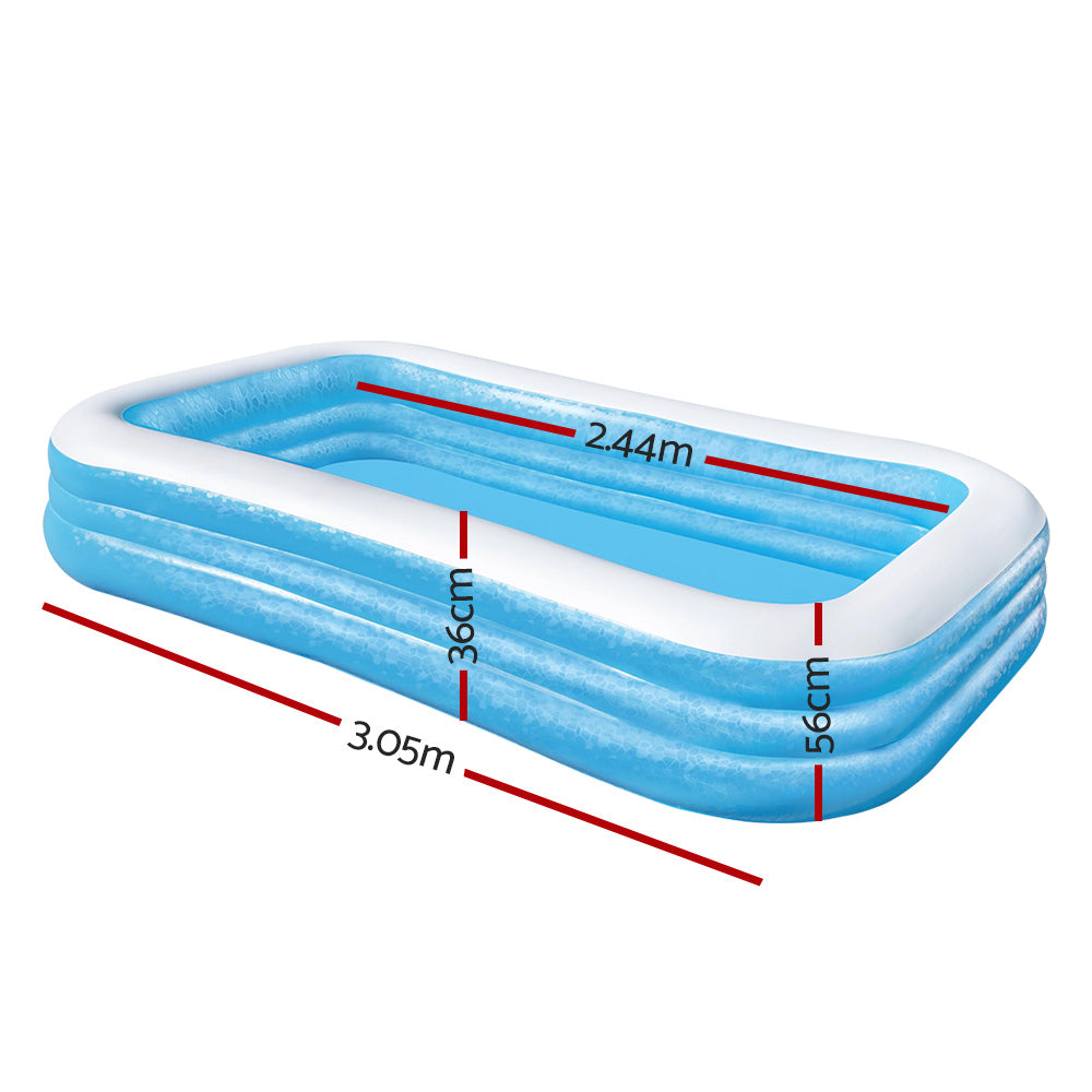 Bestway Kids Pool 305x183x56cm Inflatable Above Ground Swimming Pools 1161L-1