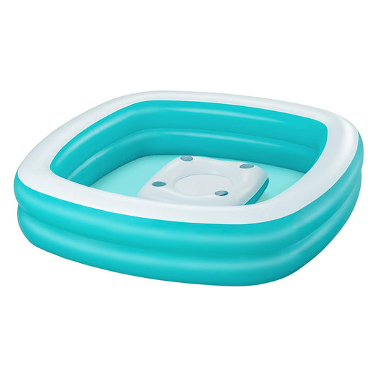 Bestway Kids Inflatable Family Pool with Center Console Cup Holder 218x218x48cm-0