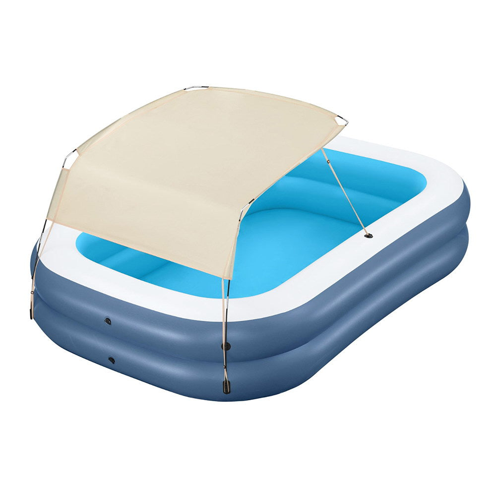 Bestway Kids Inflatable Pool Above Ground Splash Pool with Sunshade 254x178cm-2