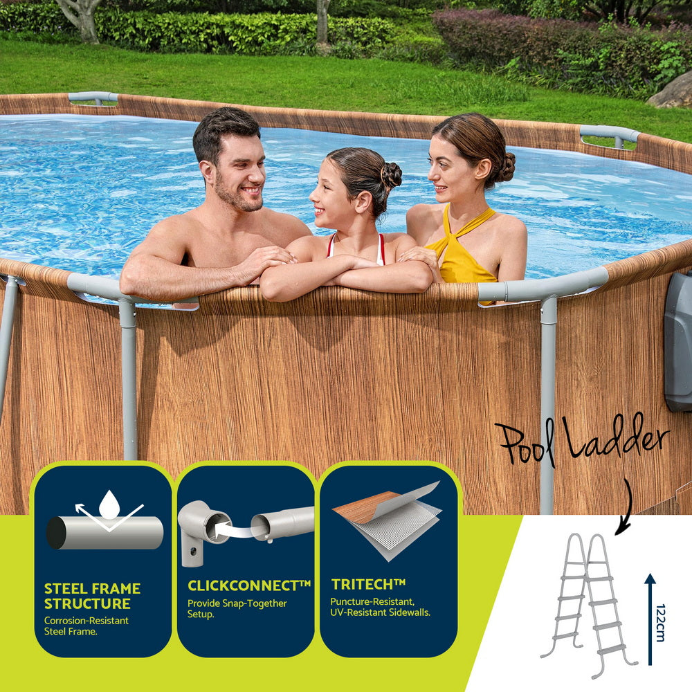 Bestway Swimming Pool Steel Frame Luxury Pool & SPA Massage Set 6.1x3.66x1.22m-4