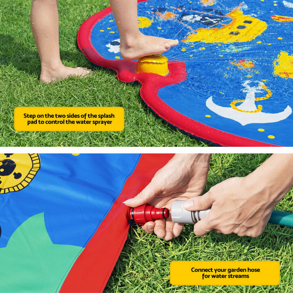 Bestway Kids Splash Pad Pool Sprinkler Spray Play Mat Water Fun Toys 170cm x140cm-5