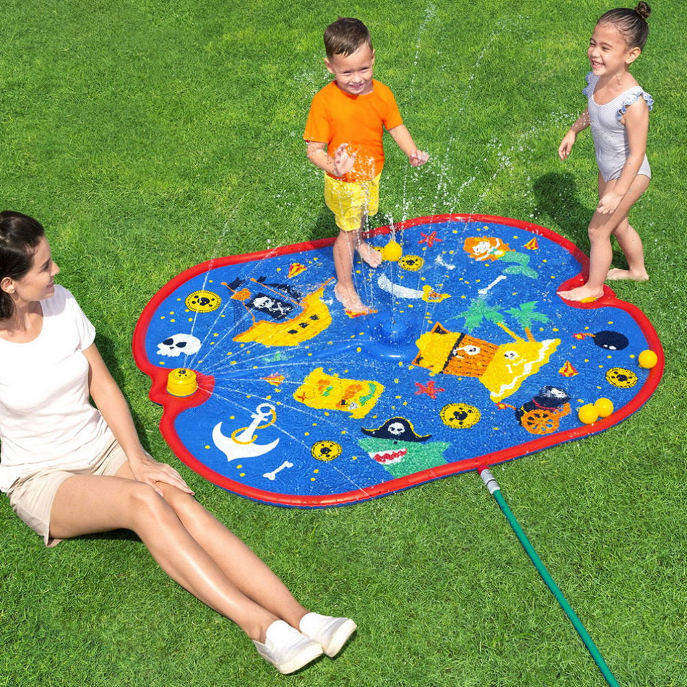 Bestway Kids Splash Pad Pool Sprinkler Spray Play Mat Water Fun Toys 170cm x140cm-6