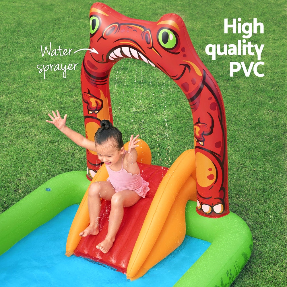 Bestway Kids Inflatable Play Splash Pool with Slide Ball Tossing Toys 242x140cm-3