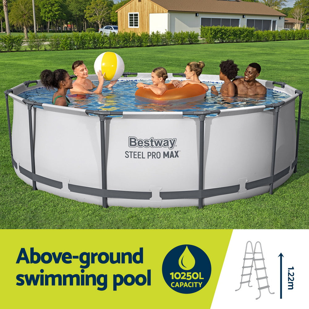 Bestway 366cm Swimming Pool Above Ground Pools Round Filter Pump Cover Ladder-3