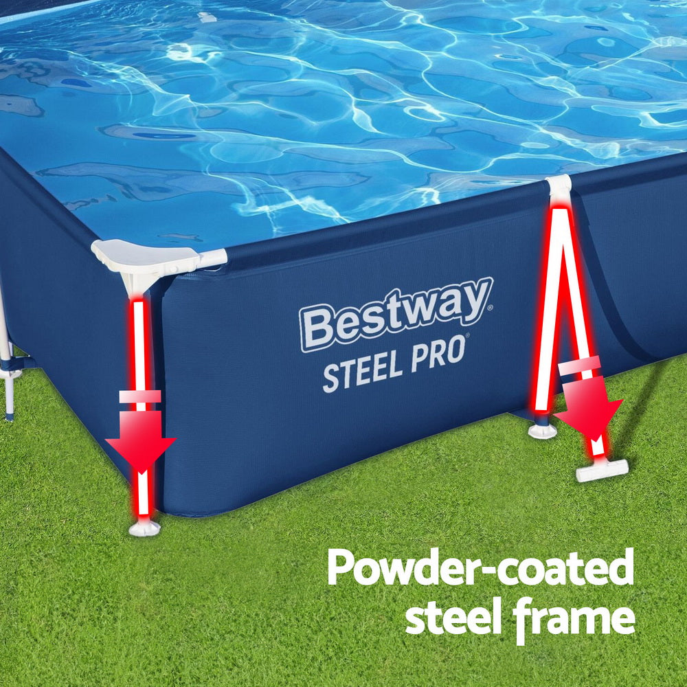 Bestway Swimming Pool 300x201x66cm Steel Frame Above Ground Pools 3300L-4