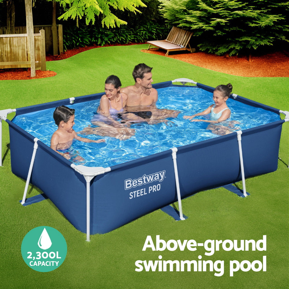 Bestway Swimming Pool 259x170x61cm Steel Frame Above Ground Pools 2300L-3