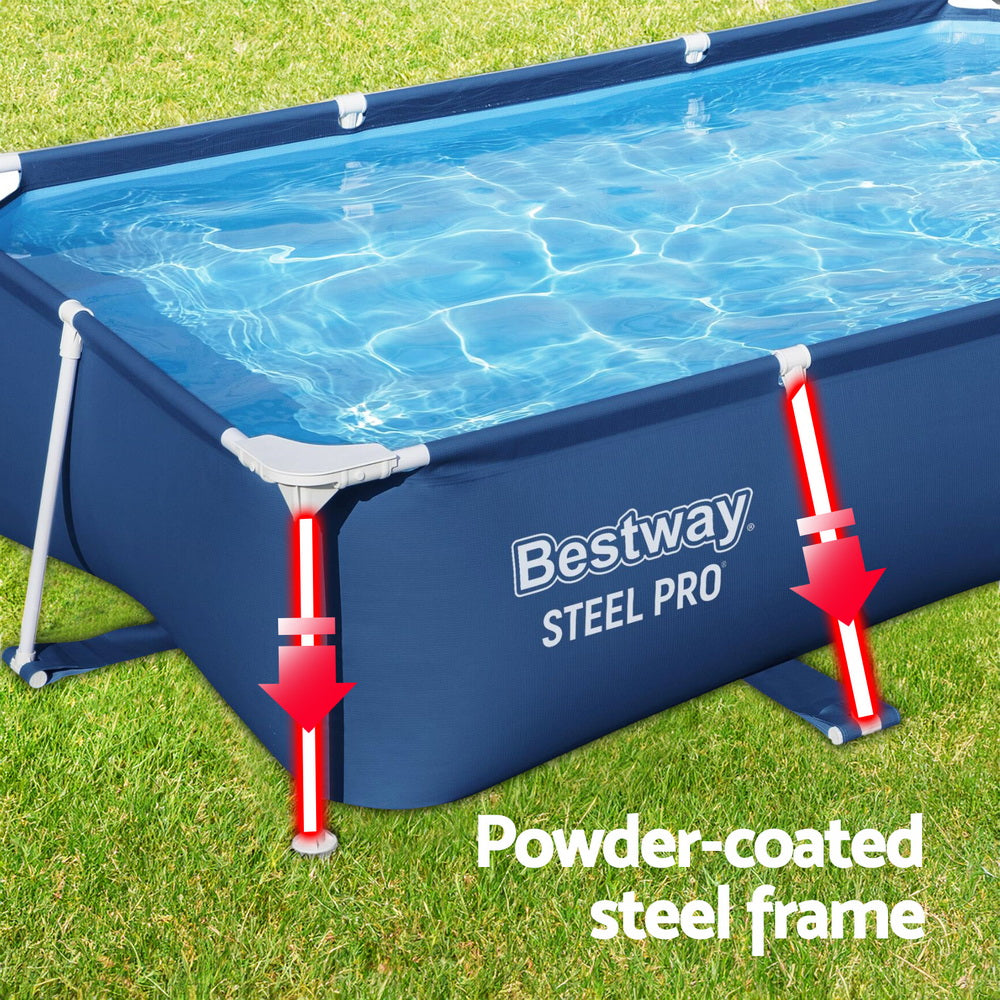 Bestway Swimming Pool 259x170x61cm Steel Frame Above Ground Pools 2300L-4