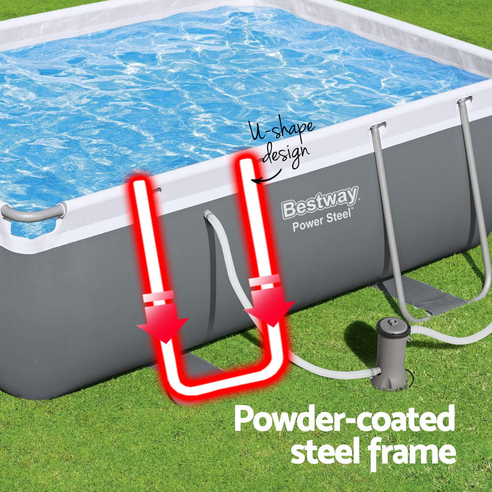 Bestway Swimming Pool 282x196x84cm Steel Frame Above Ground Pools Filter Pump 3662L-4