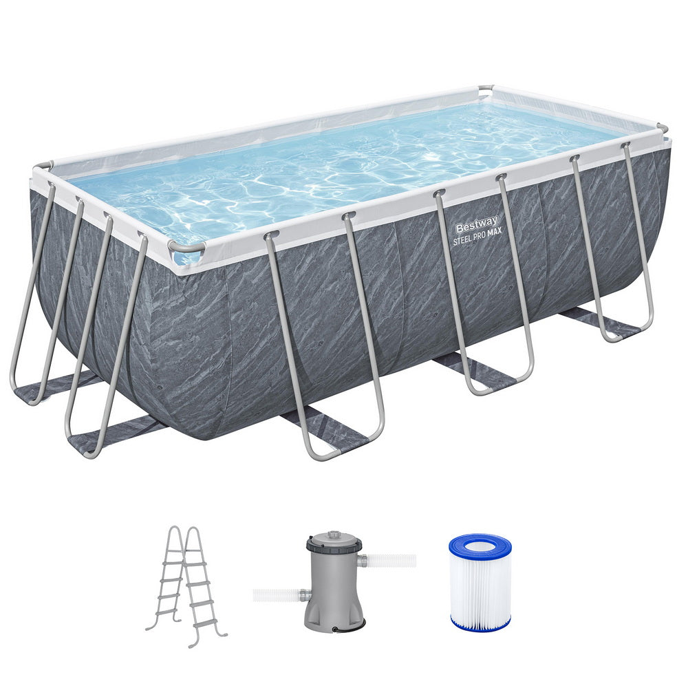 Bestway Swimming Pool 412x201x122cm Steel Frame Pool Set w/Pump Ladder-2