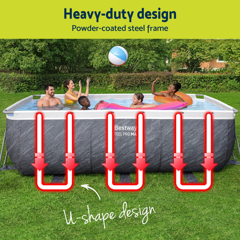Bestway Swimming Pool 412x201x122cm Steel Frame Pool Set w/Pump Ladder-4