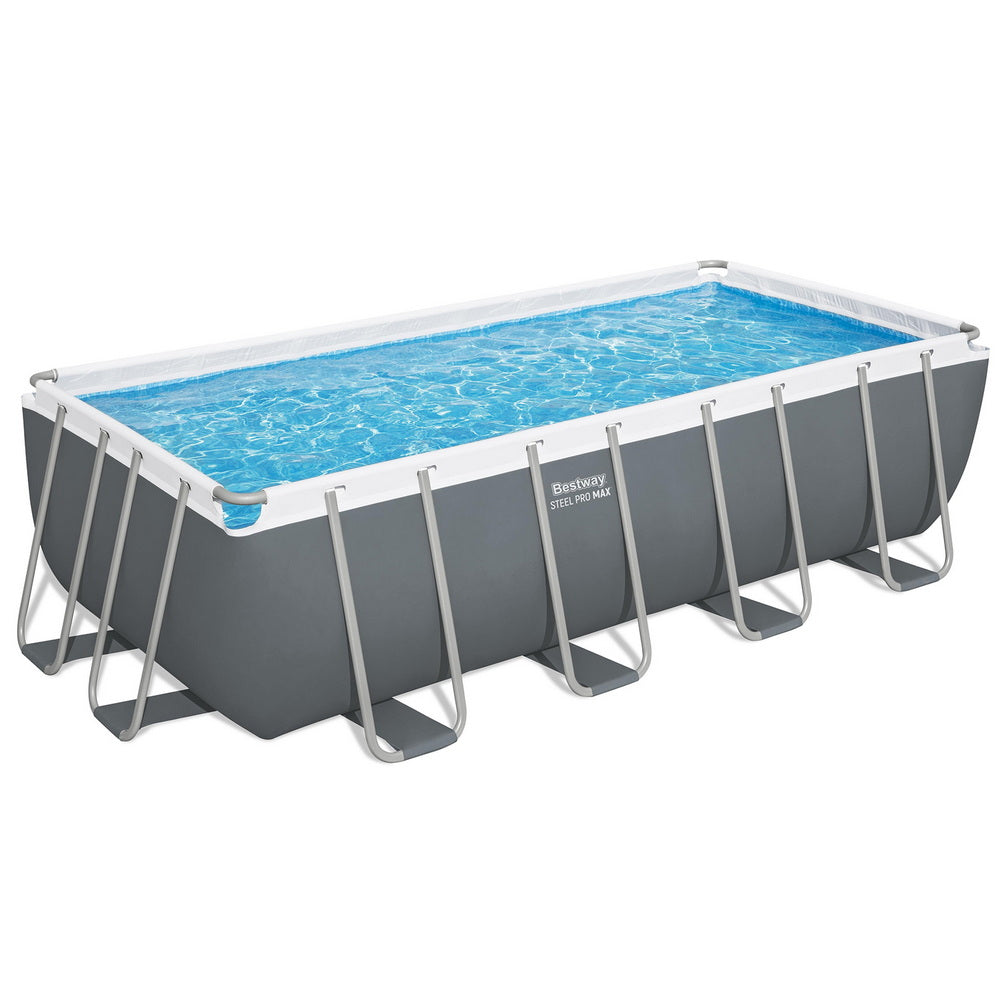 Bestway Swimming Pool Steel Frame Pool Set w/ Filter Pump Ladder Cover 488x244cm-0
