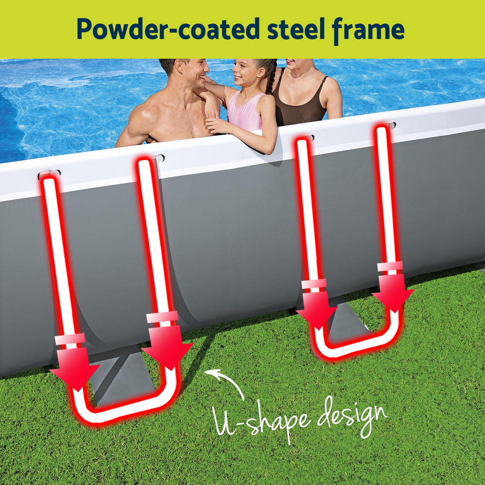 Bestway Swimming Pool Steel Frame Pool Set w/ Filter Pump Ladder Cover 488x244cm-5
